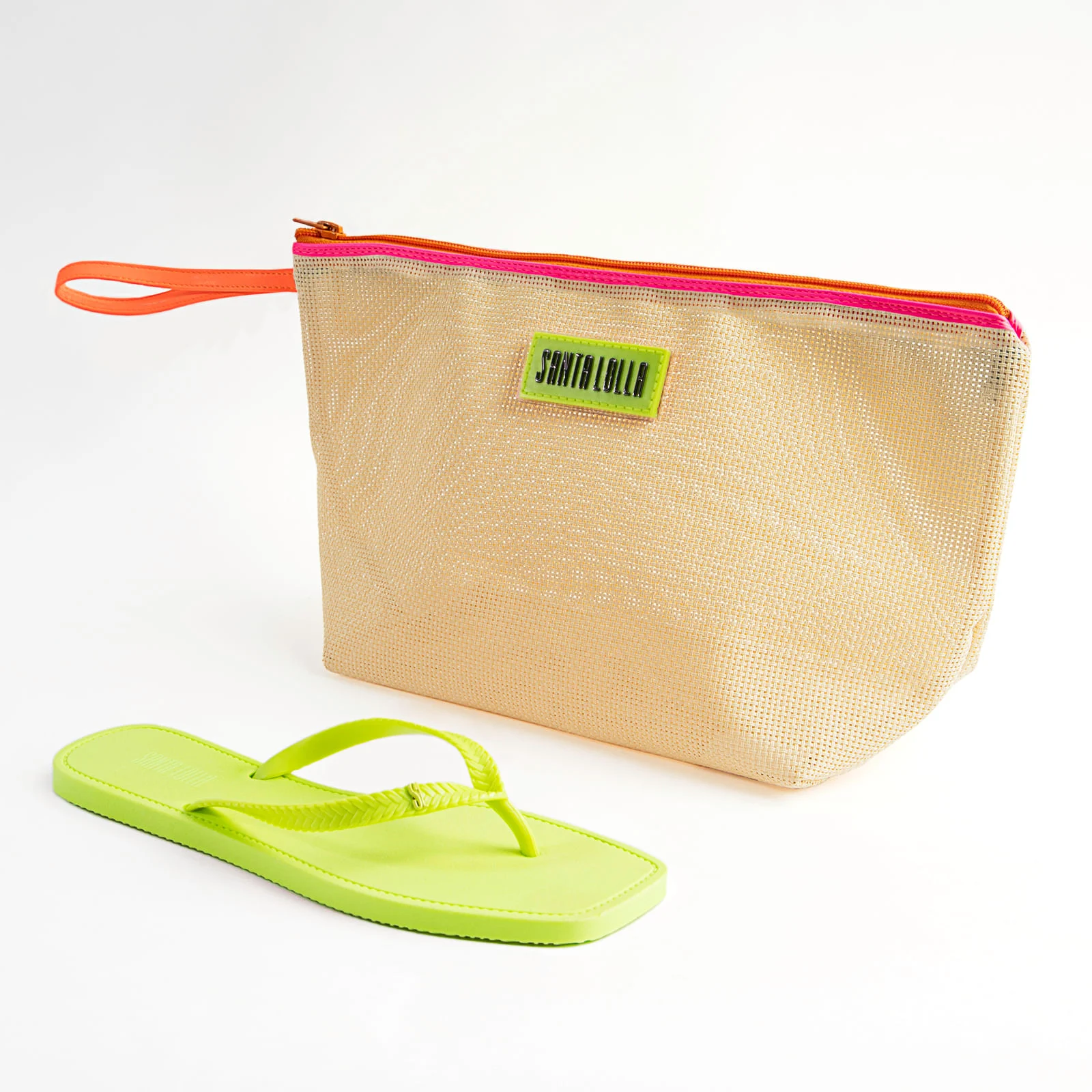 Kit Chinelo Flip Flop Borracha Verde E Necessaire - vista 1 de 1