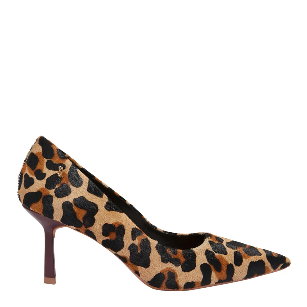 Scarpin Couro Animal Print Onça Bico Fino - vista 1 de 3