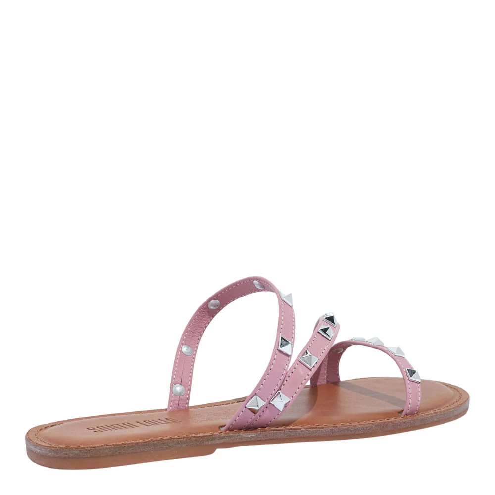 Rasteira Spikes Couro Nobre Soft Rosa - vista 4 de 4