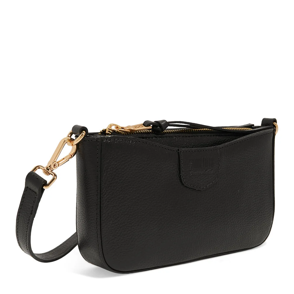 Bolsa Clutch Preta Couro Floater Transversal - vista 2 de 3