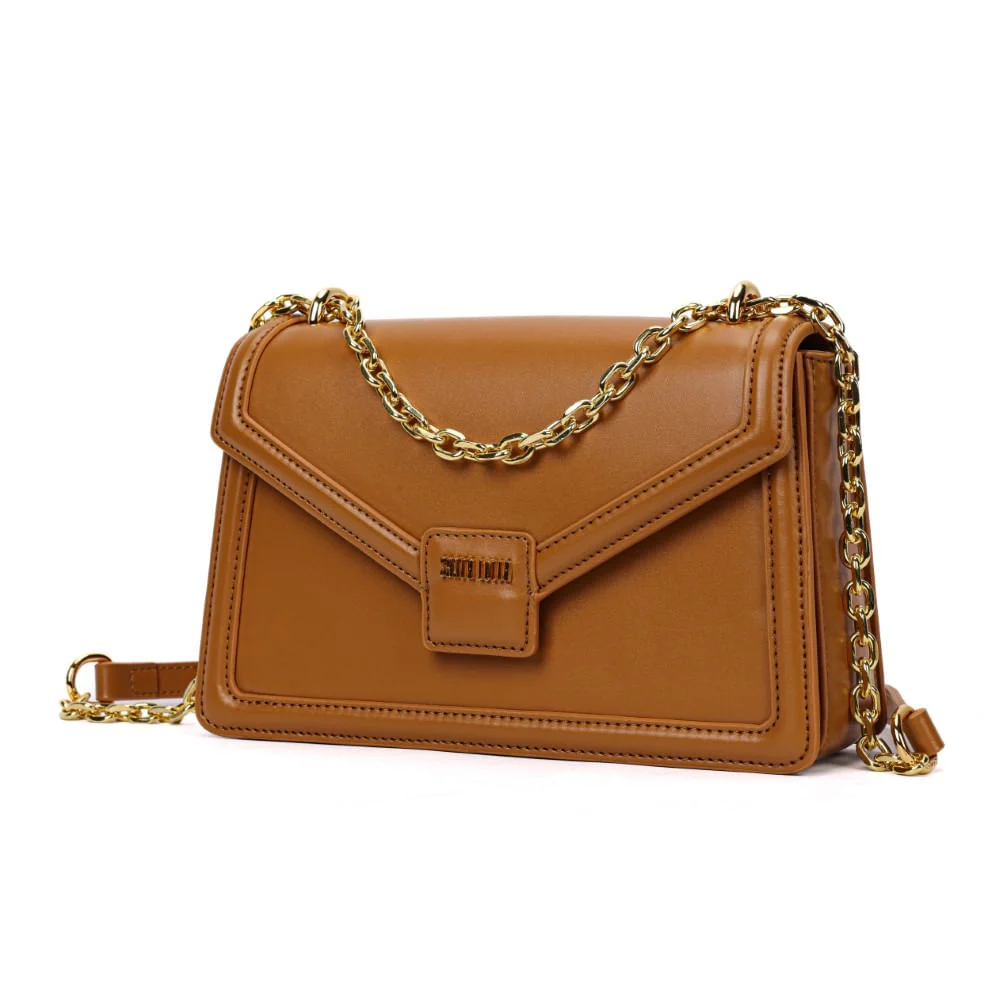 Bolsa Envelope Caramelo Soft Alça Corrente Transversal - vista 3 de 7