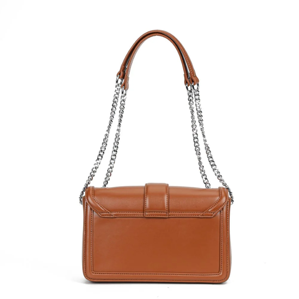 Bolsa Marrom Soft Alça Corrente Tiracolo - vista 6 de 6
