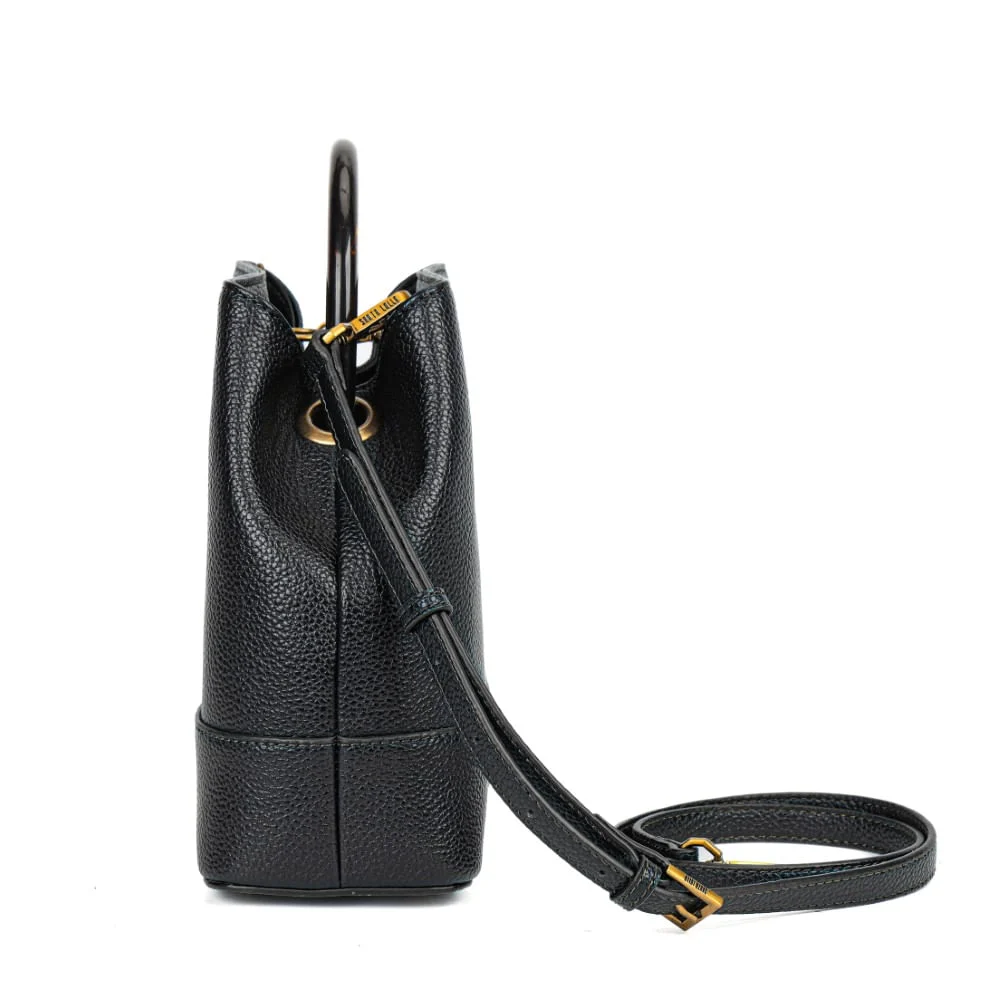 Bolsa Bucket Floater Preta Alça De Mão - vista 4 de 6