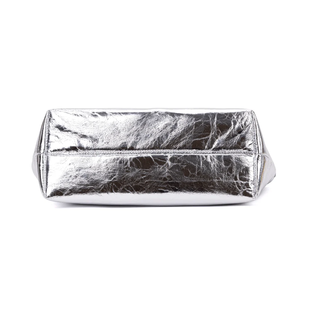 Bolsa Shopper Prata Metalizado Crinkle - vista 9 de 9