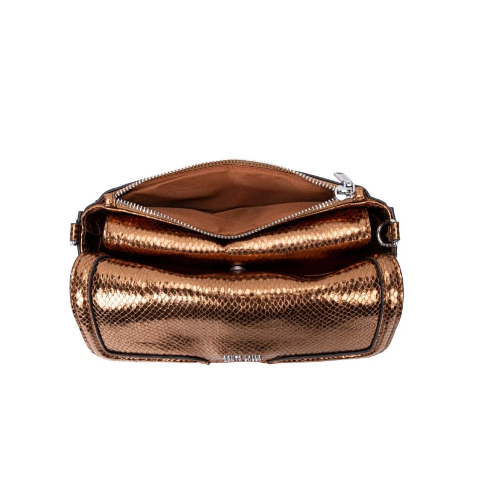 Bolsa Metalizada Flap Bag Snack Print Bronze - vista 7 de 7