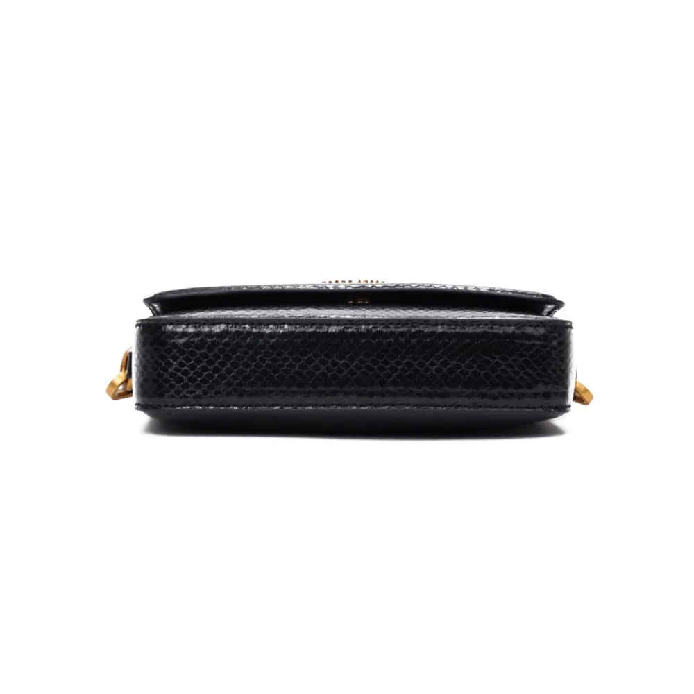 Bolsa Baguete Metalizado Snake Alça Trança Preta - vista 6 de 8