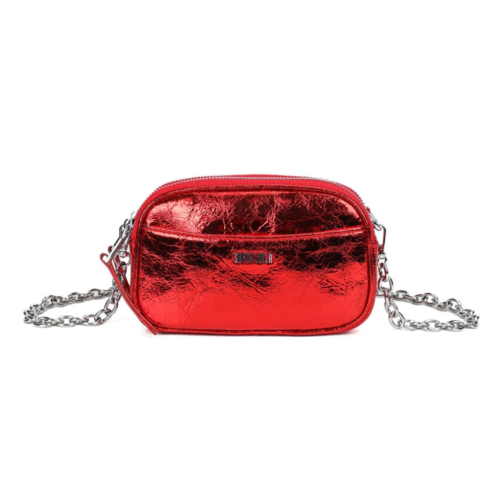 Bolsa Metalizado Crinkle Vermelha Divisórias - vista 3 de 9