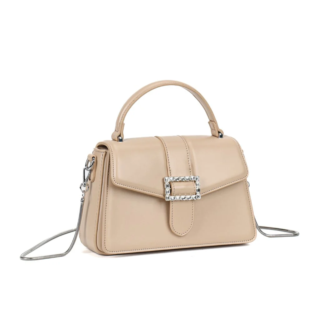 Bolsa Pequena Soft Bege Fivela Brilho - vista 2 de 7