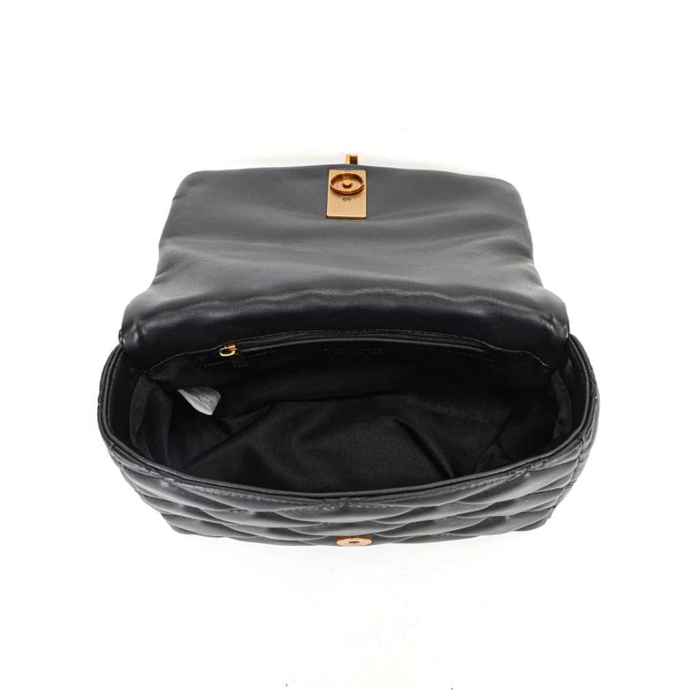 Bolsa Soft Preta Alça Corrente Transversal - vista 4 de 6