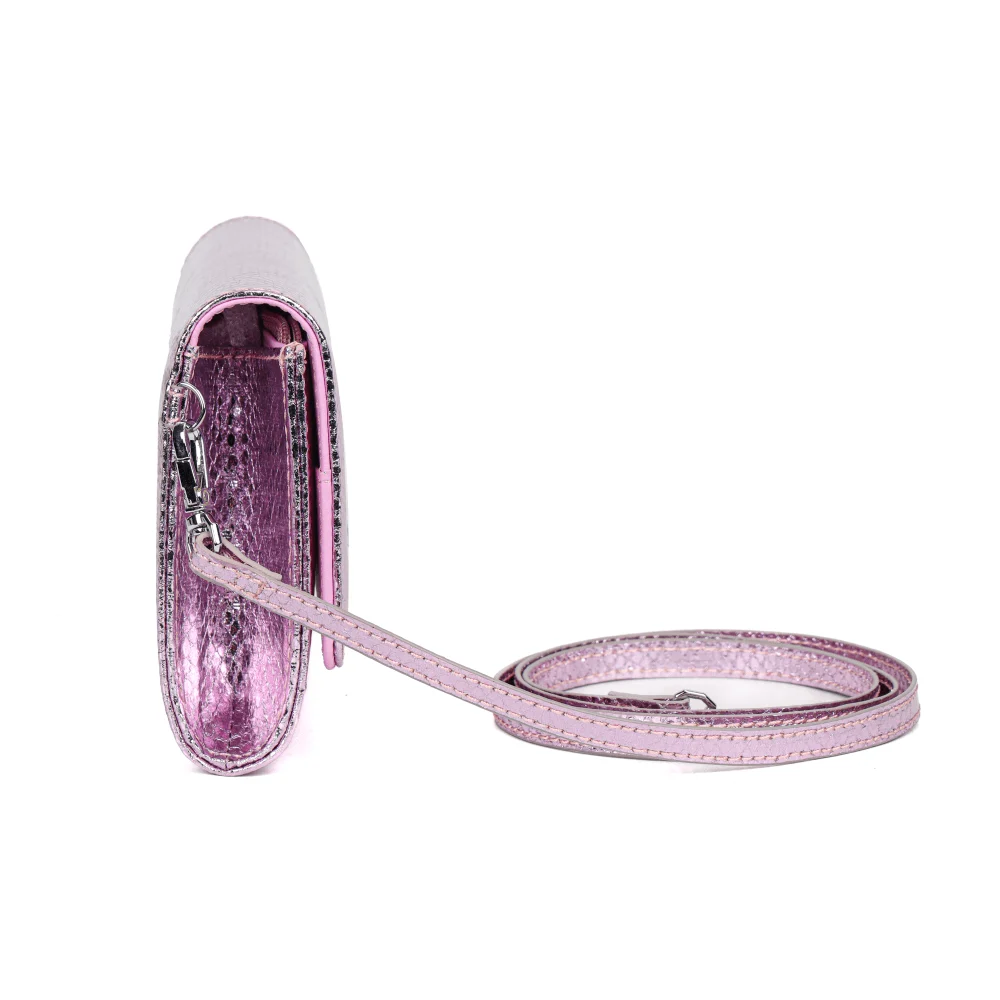 Kit Presente Bolsa Transversal E Porta Cartão Snake Rosa Metalizado - vista 4 de 7