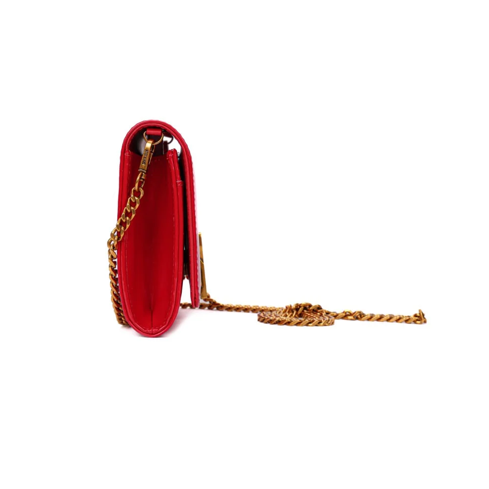 Bolsa Carteira Verniz Vermelho Blood Alça Transversal - vista 6 de 8