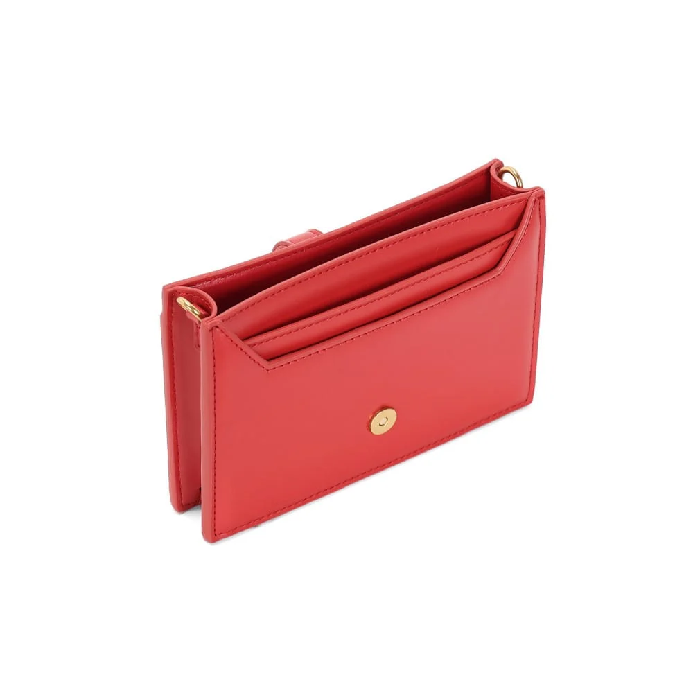 Bolsa Carteira Soft Vermelha Alça De Ombro - vista 4 de 4