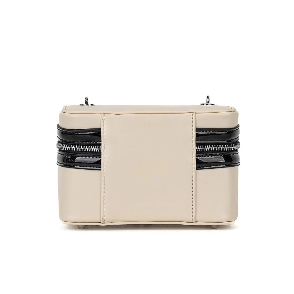Bolsa Soft Preto e Branco Alça de Ombro - vista 7 de 8