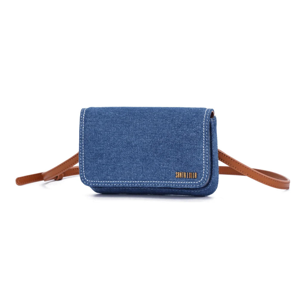 Bolsa Pequena Jeans Azul Alça Transversal - vista 3 de 6