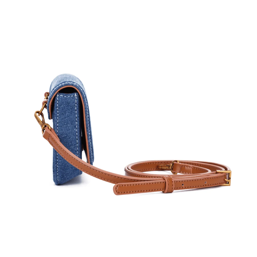 Bolsa Pequena Jeans Azul Alça Transversal - vista 4 de 6