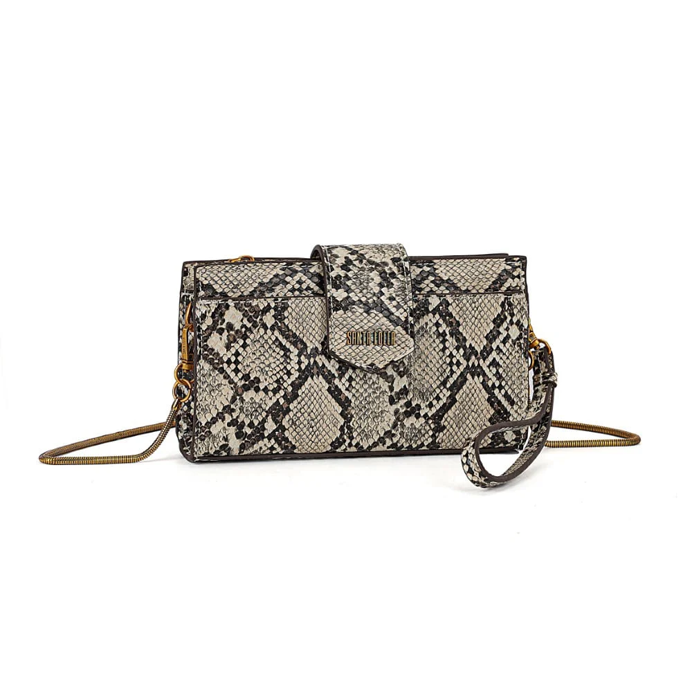 Bolsa Carteira Estampa Animal Print Cobra Alça de Ombro - vista 2 de 7