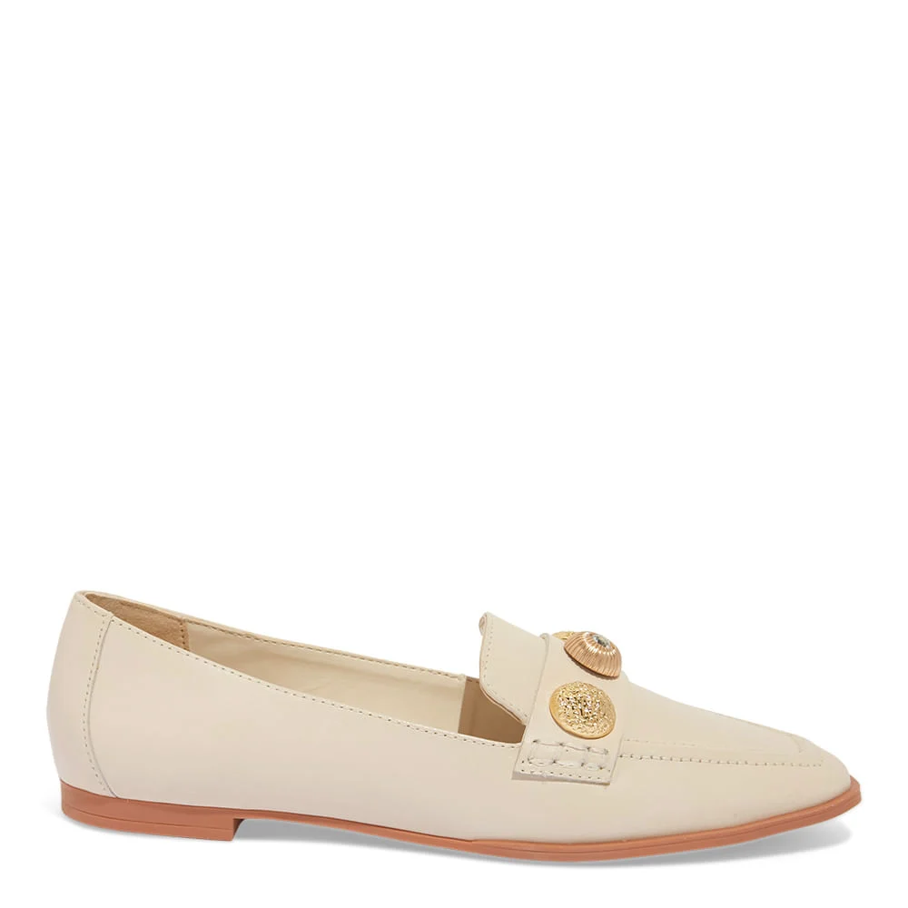 Mocassim Couro Nobre Soft Off White Bico Quadrado - vista 1 de 4