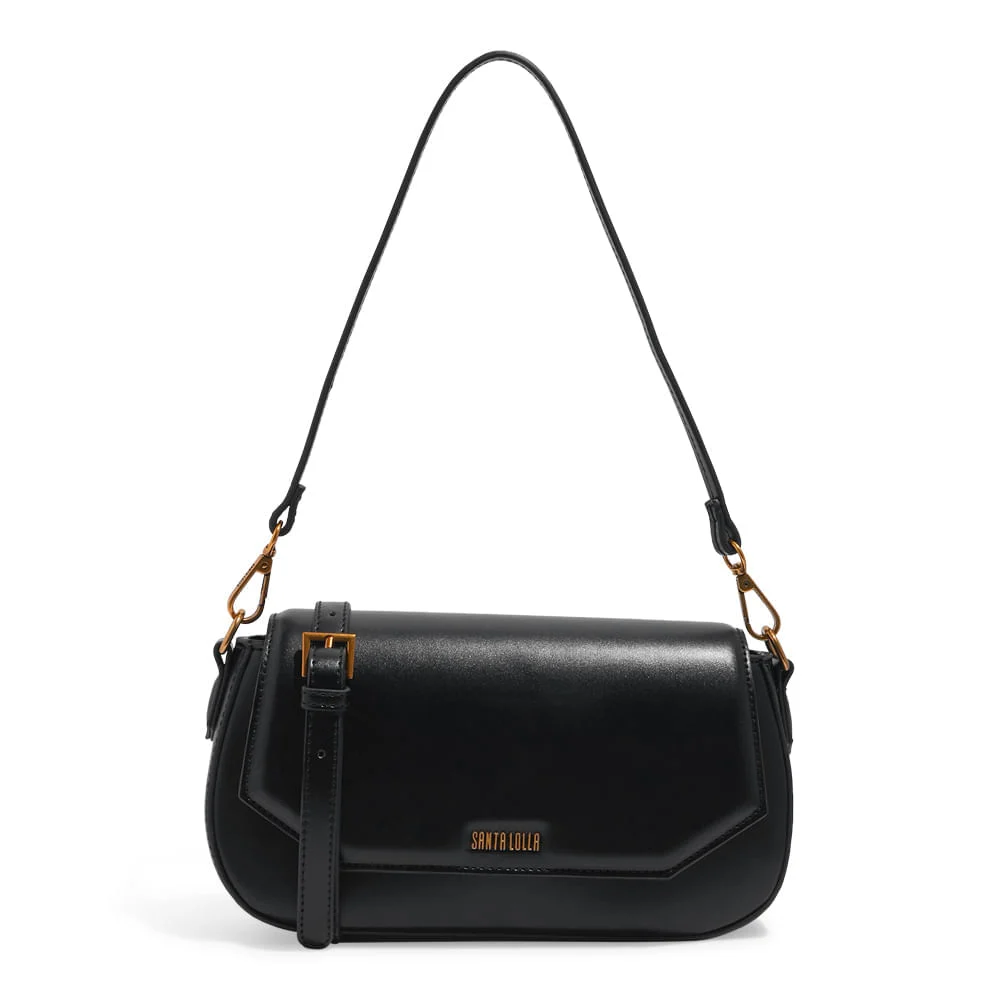 Bolsa Baguete Média Soft Preta Alça Ombro - vista 4 de 7