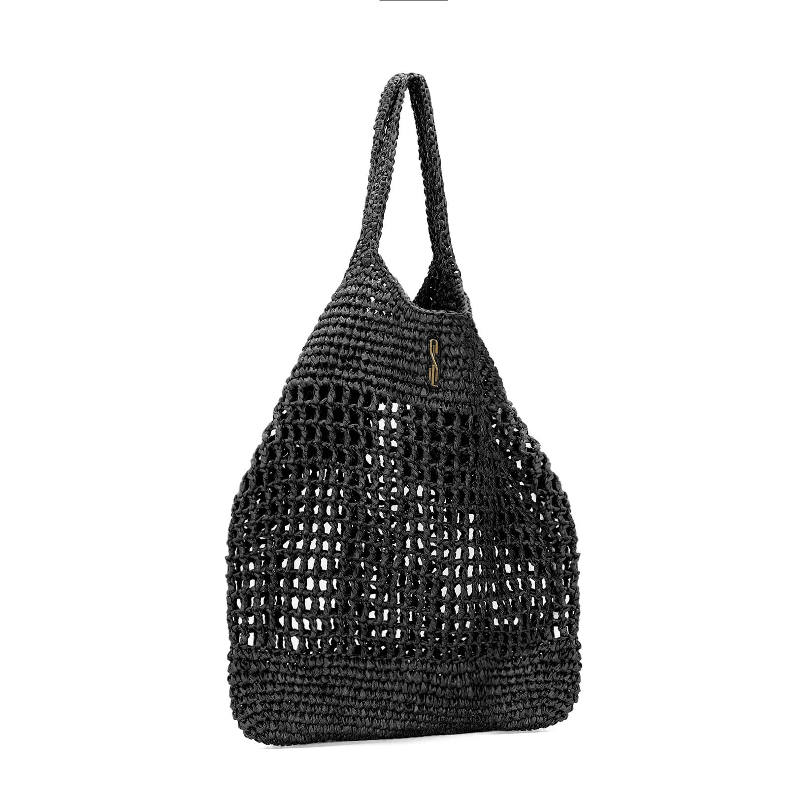 Bolsa De Praia Tramado Preta - vista 2 de 4