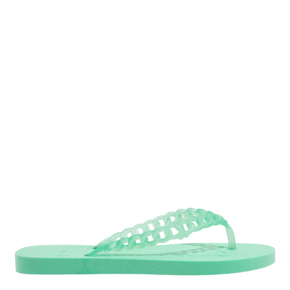 Chinelo Flip Flop Borracha Verde Mint Tira Corrente - vista 1 de 4