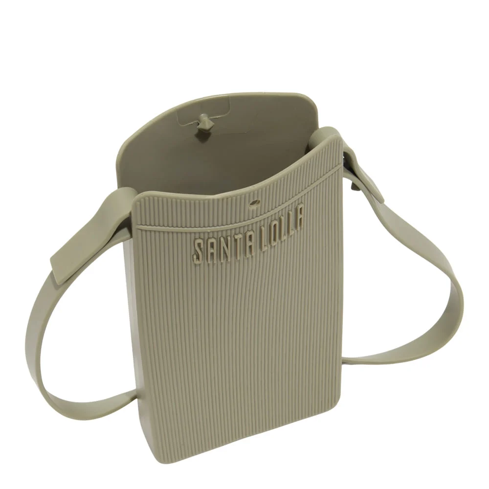 Bolsa Porta Celular Borracha Alça Transversal Verde Pistache - vista 3 de 3