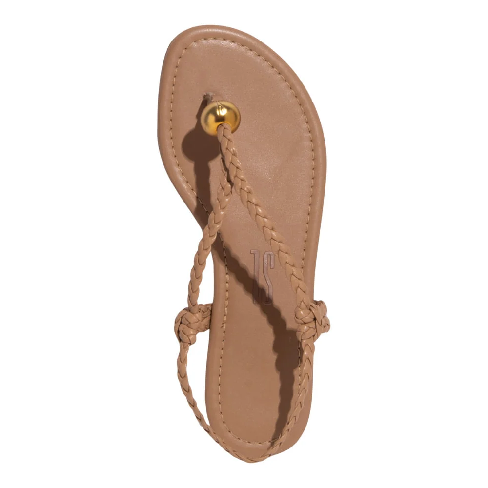 Rasteira Napa Soft Palha 2 - vista 3 de 4