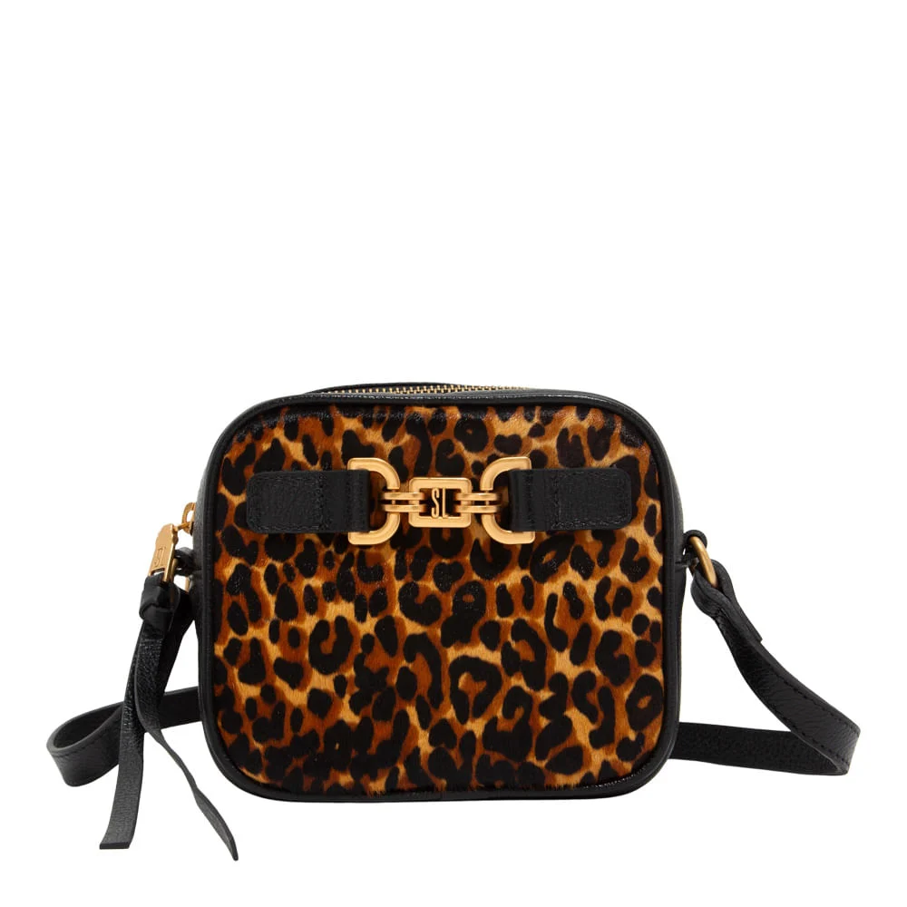 Bolsa Câmera Bag Couro Estampa Animal Print Onça - vista 1 de 3