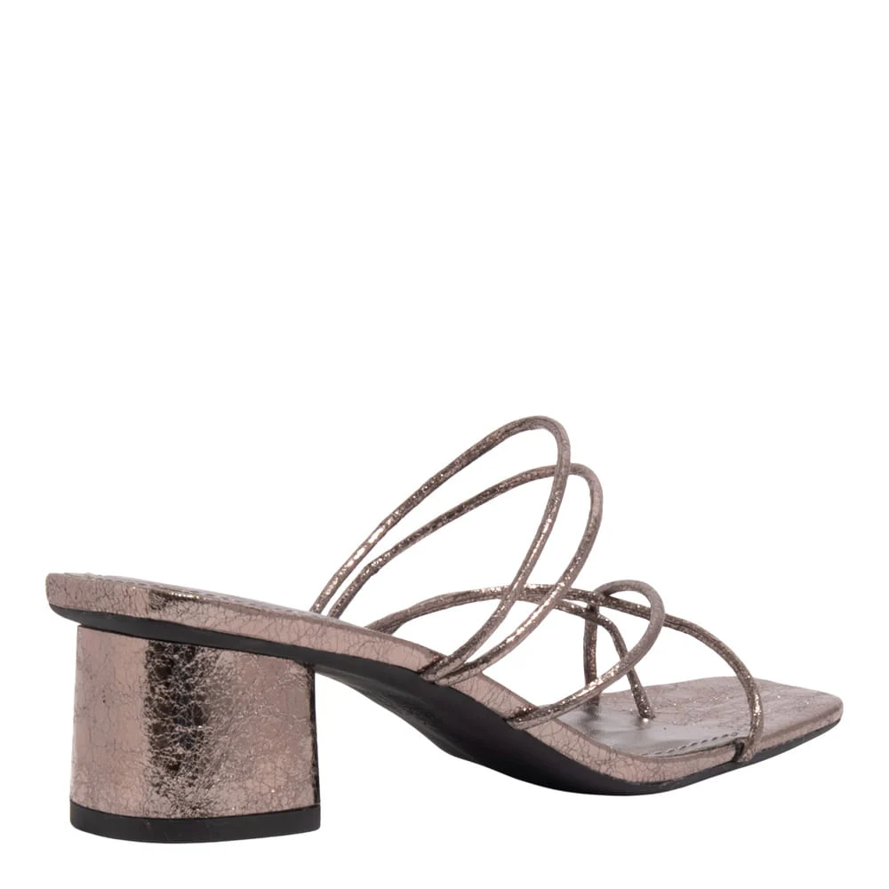 Mule Crinkle Galaxy Cinza Grafite Salto Grosso - vista 3 de 3