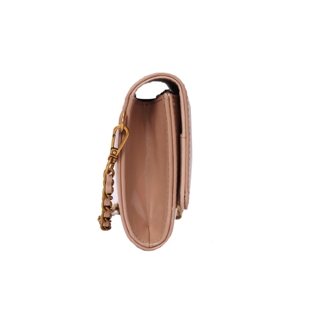 Bolsa Carteira Verniz Rose Alça De Ombro - vista 3 de 5