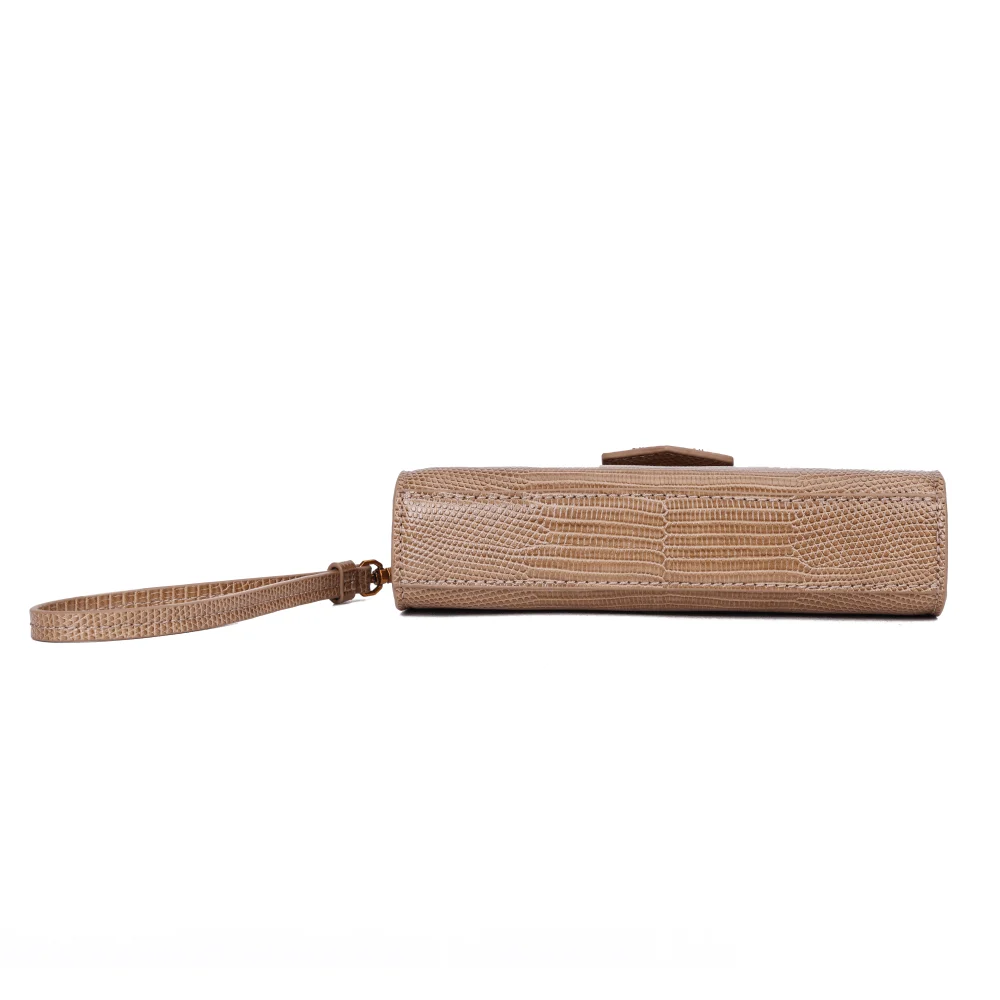 Bolsa Carteira Lizard Bege Alça De Ombro - vista 5 de 5