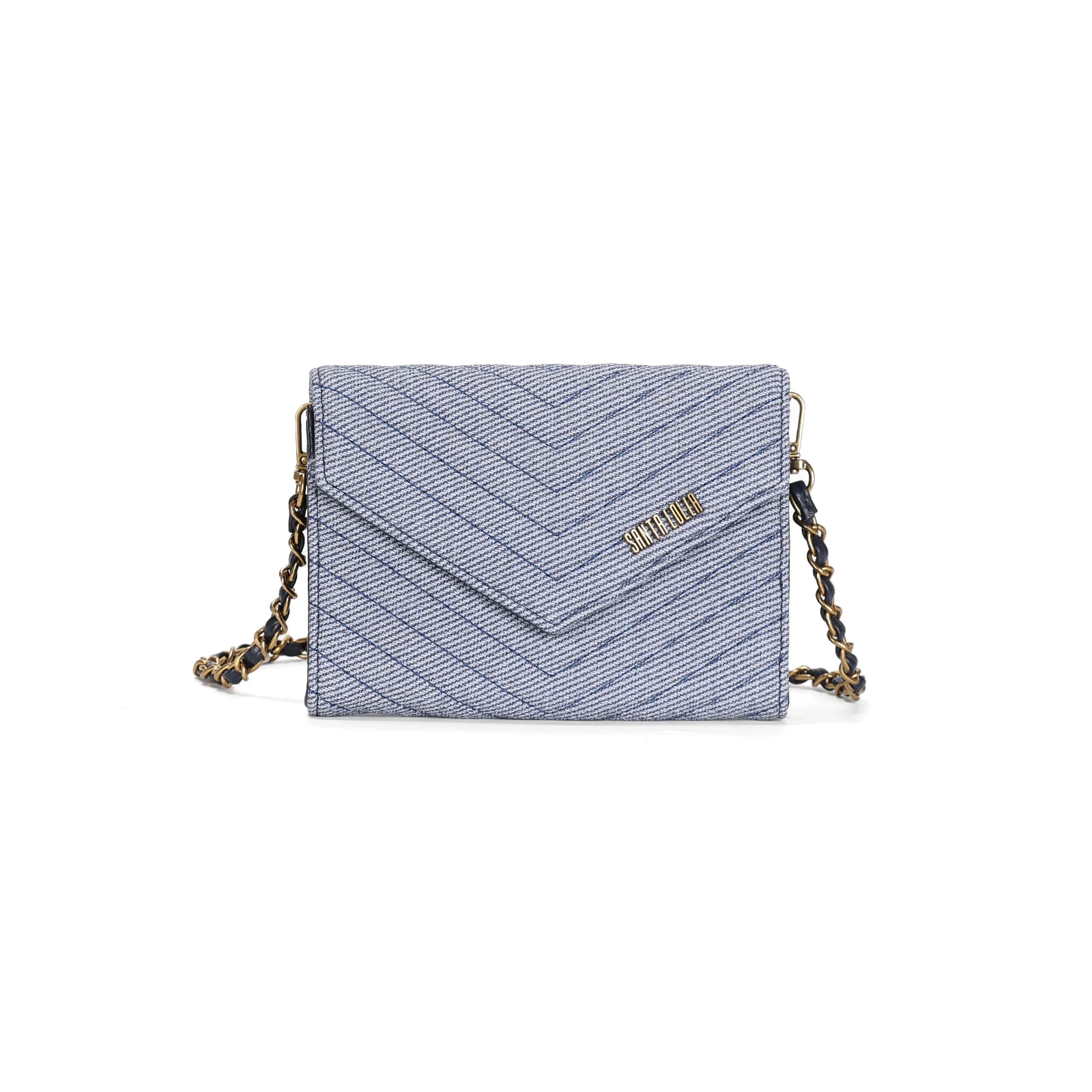 Bolsa Carteira Pequena Canvas Azul Alça Transversal - vista 1 de 3