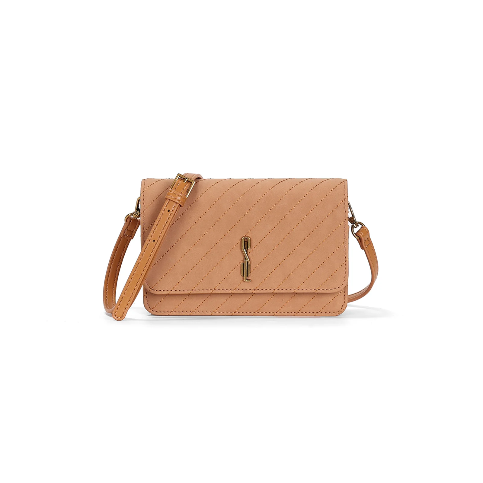 Bolsa Pequena Camurça Marrom Safari Alça Transversal - vista 1 de 3