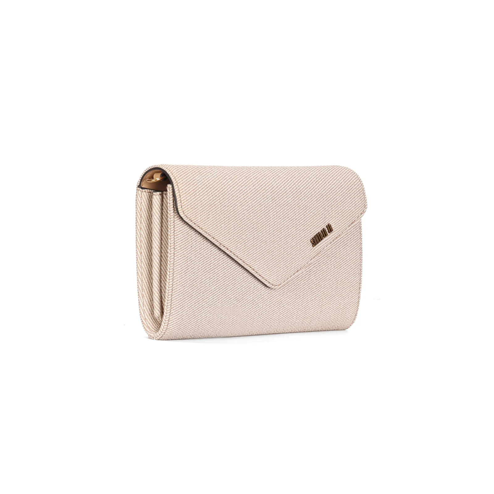 Bolsa Envelope Canvas Bege Alça Transversal - vista 2 de 3