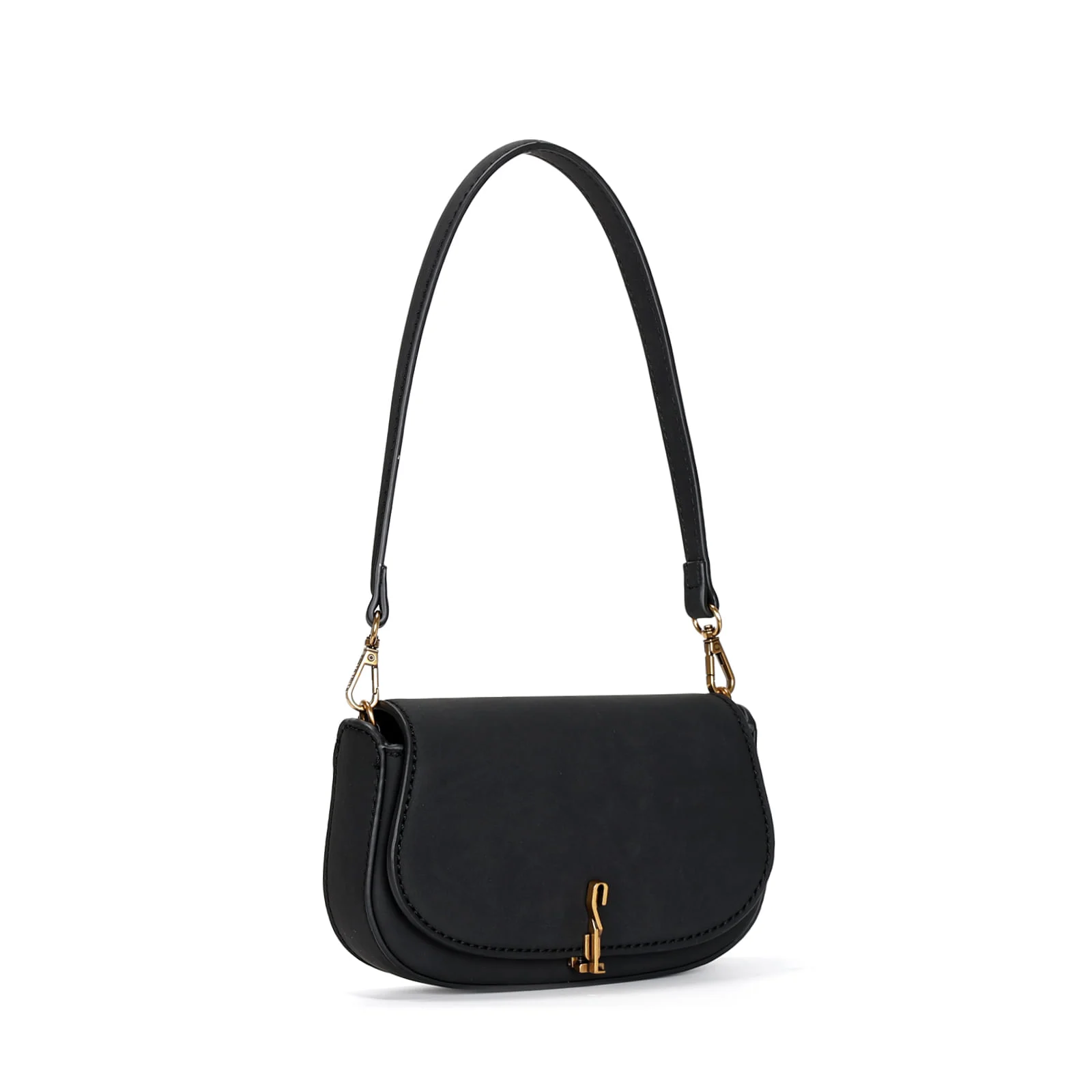 Bolsa Baguete Camurça Preto Alça De Ombro - vista 2 de 4