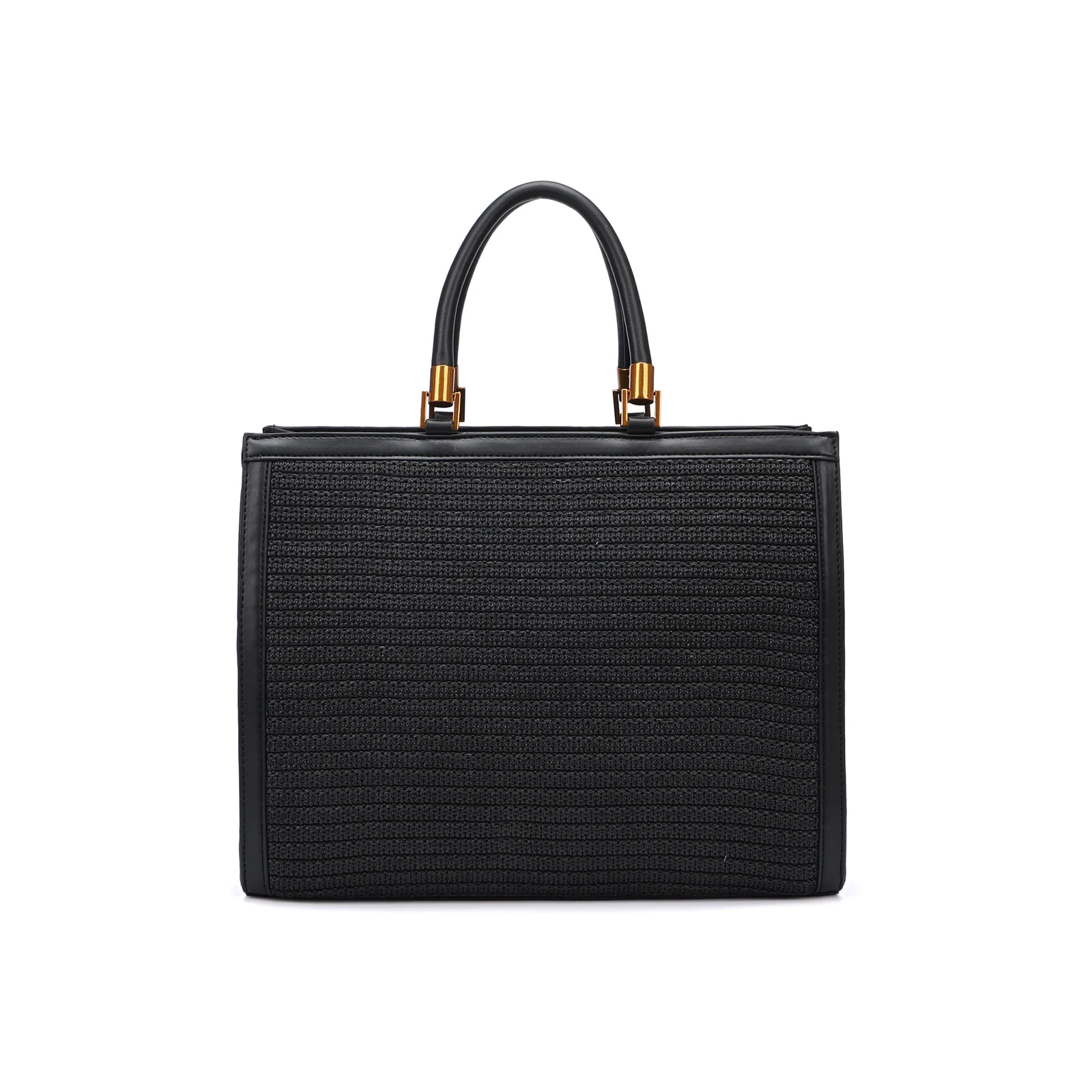 Bolsa Tote Tramado Preta Duas Alças - vista 3 de 5