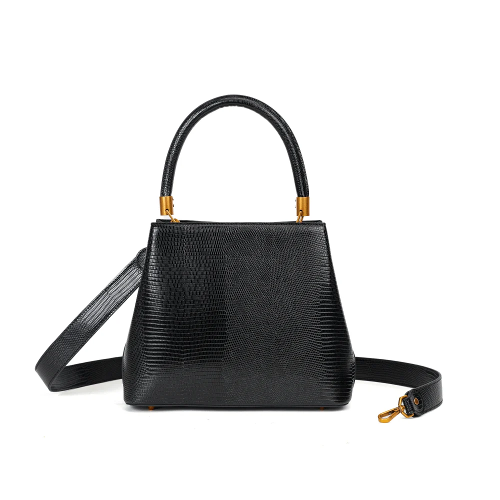 Bolsa Tote Lizard Preta Duas Alças - vista 5 de 7