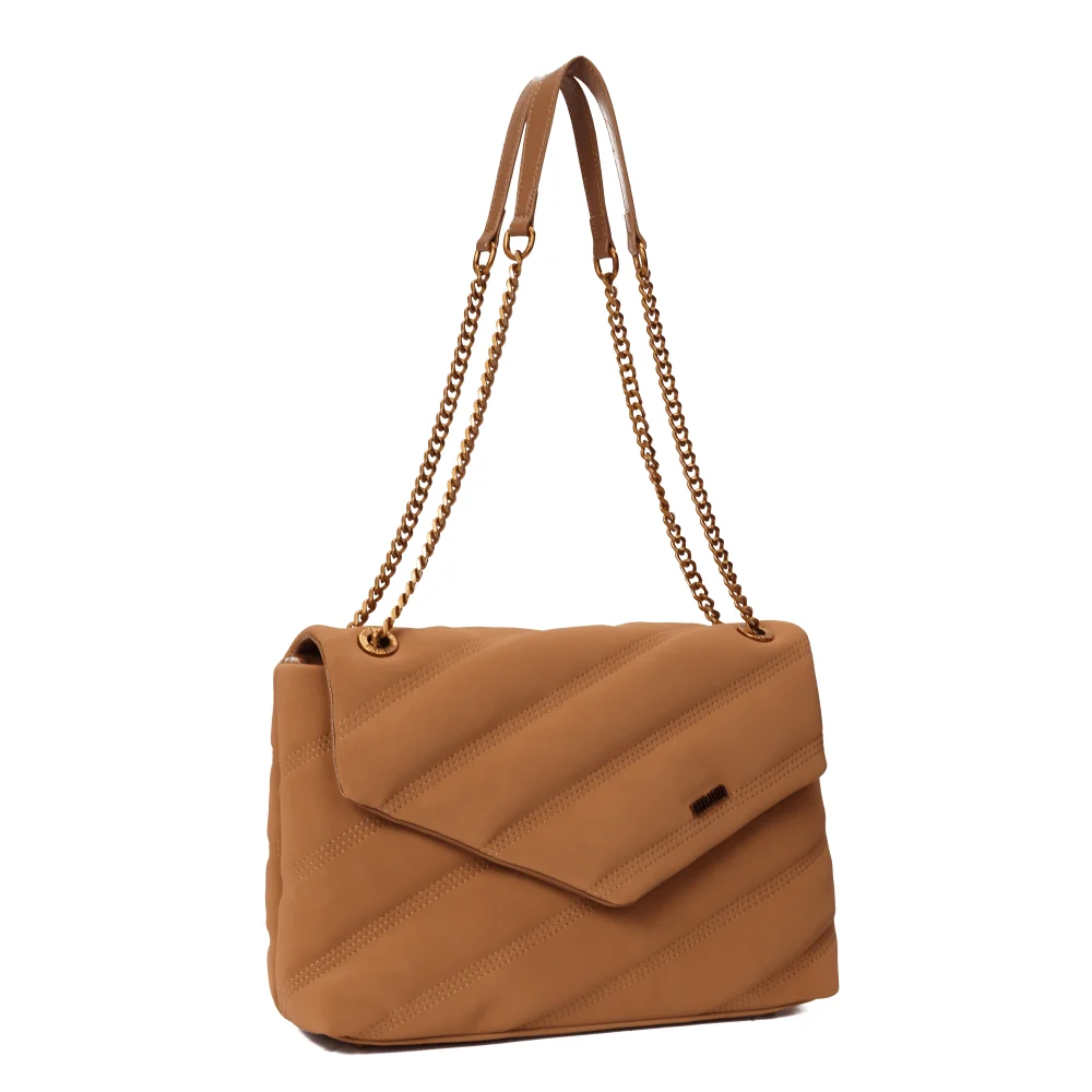 Bolsa Envelope Camurça Marrom Alça De Ombro - vista 3 de 8