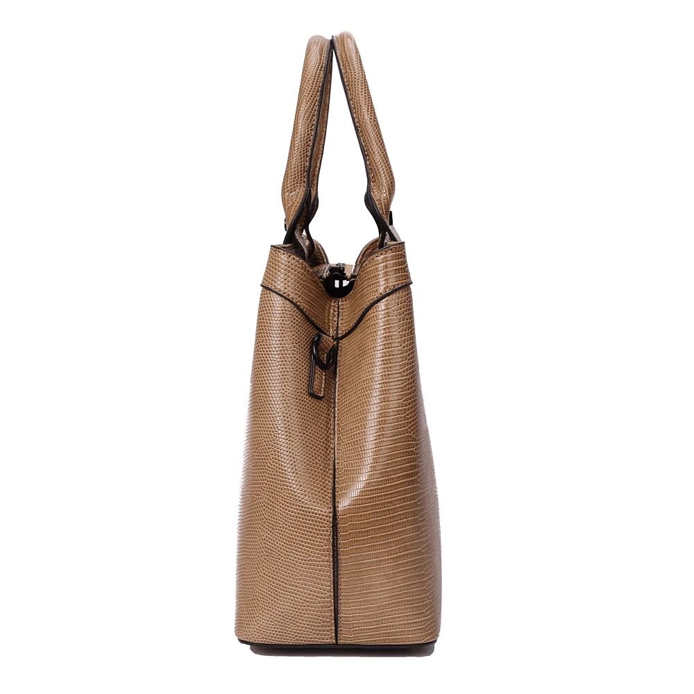 Bolsa Tote Lizard Marrom Duas Alças - vista 3 de 5