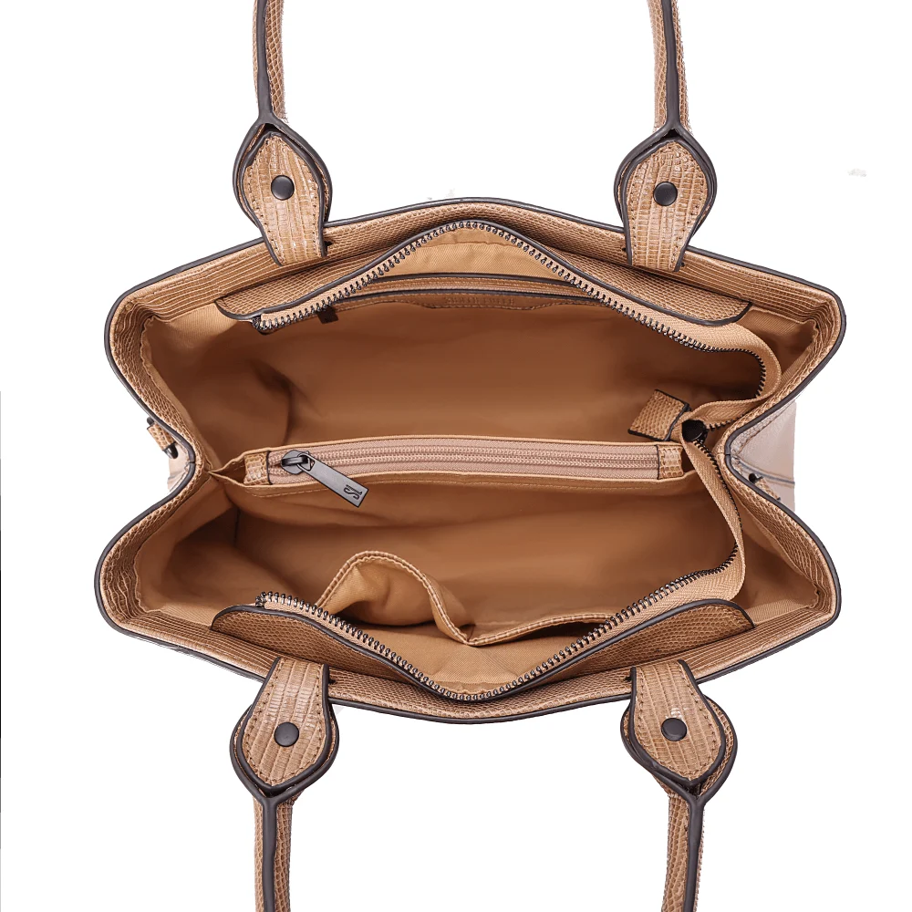 Bolsa Tote Lizard Marrom Duas Alças - vista 5 de 5