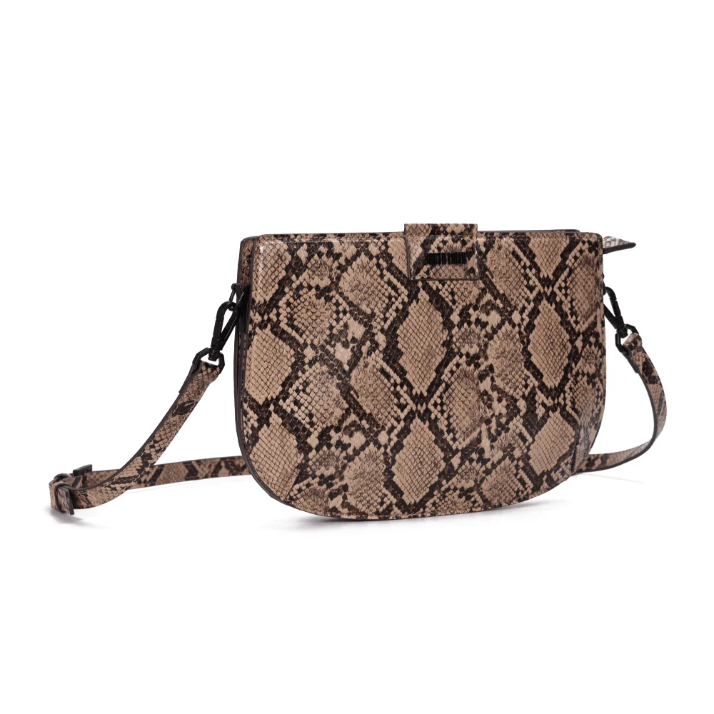 Bolsa Média Animal Print Estampa Cobra Alça Transversal - vista 2 de 7