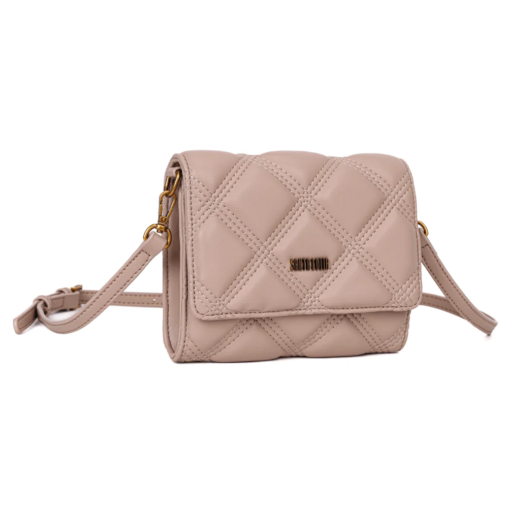 Bolsa Carteira  Soft Bege Alça Transversal - vista 2 de 6