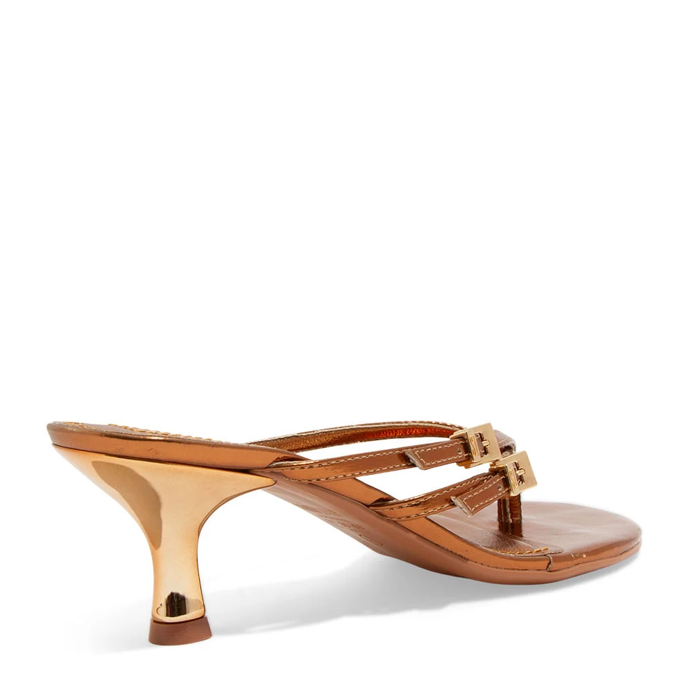 Mule Crinkle Bronze Salto Médio - vista 3 de 3