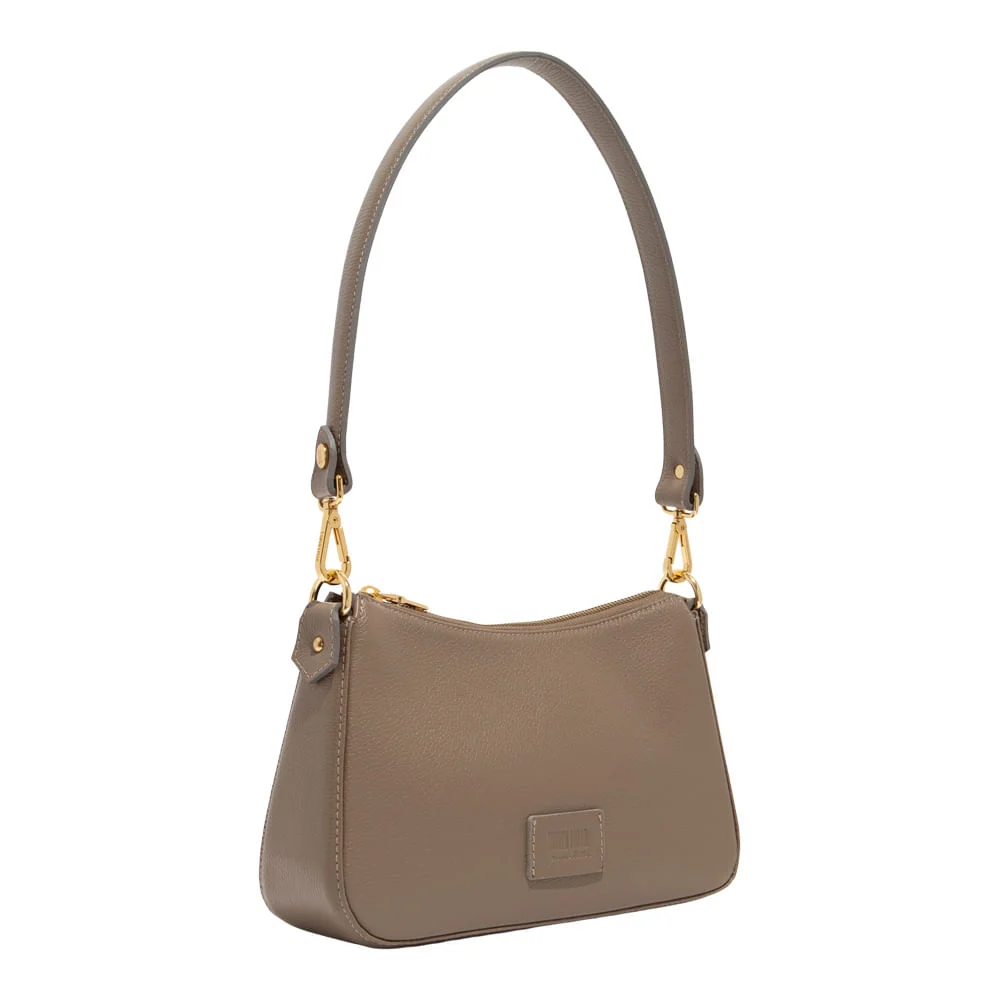 Bolsa Baguete Média Couro Floater Cinza Fog - vista 2 de 3