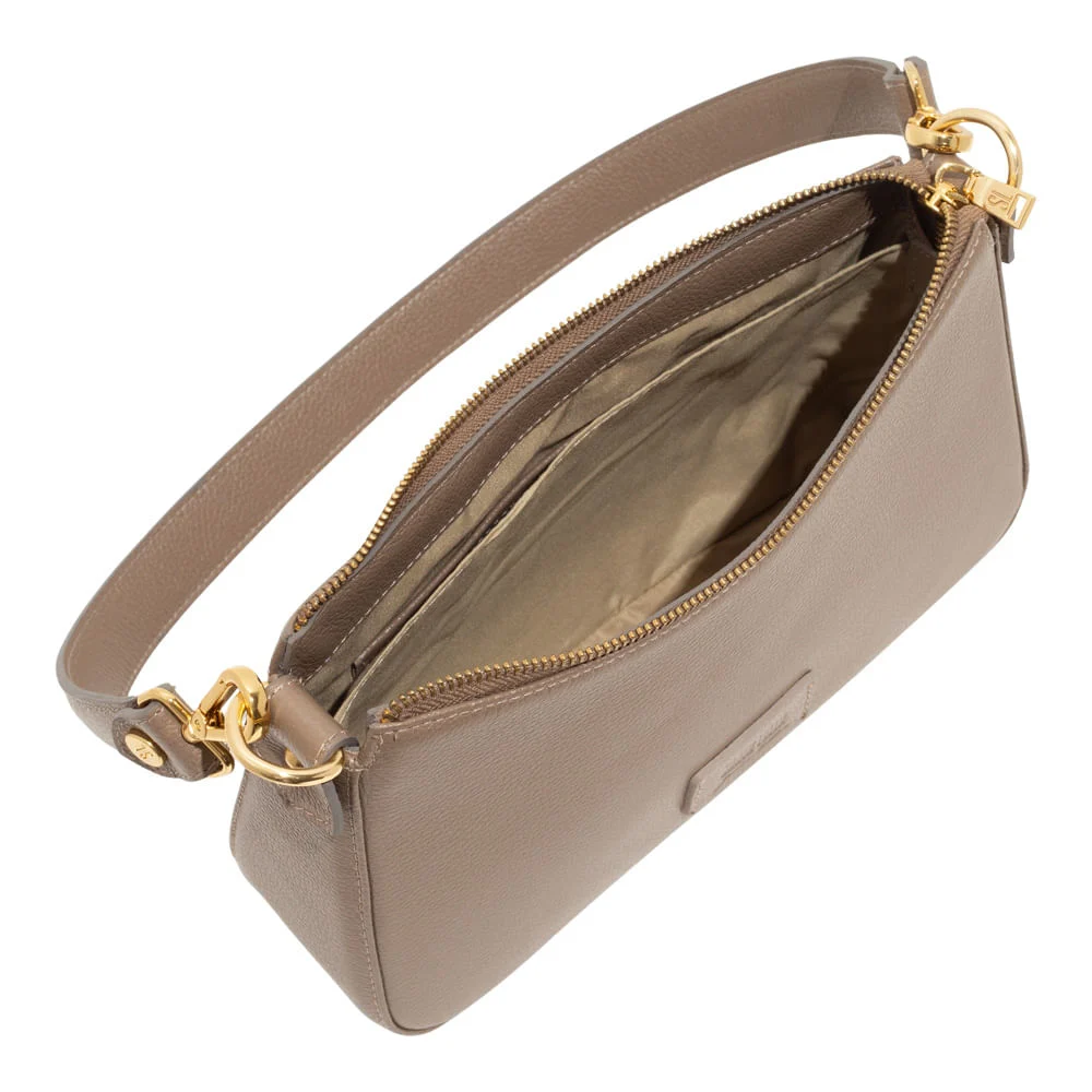 Bolsa Baguete Média Couro Floater Cinza Fog - vista 3 de 3