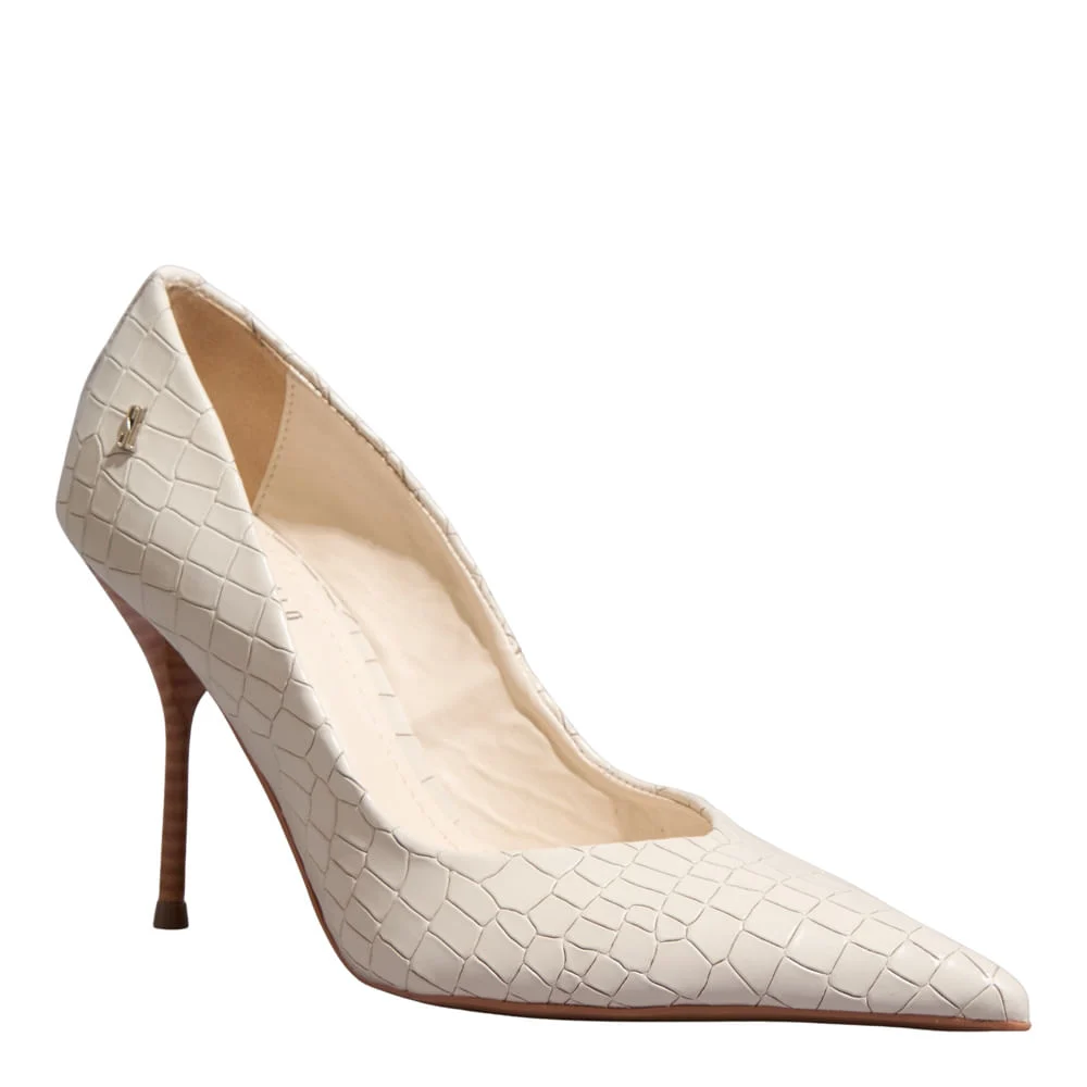 Scarpin Croco Nature Vanilla - vista 2 de 3