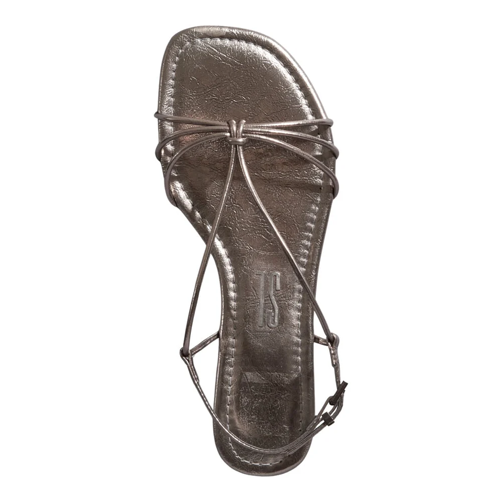 Rasteira Metalizada Cinza Pewter - vista 3 de 4