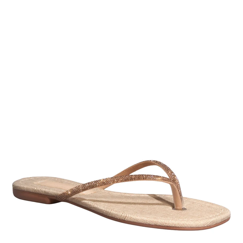 Rasteira Meia Cana Strass Rose - vista 2 de 4