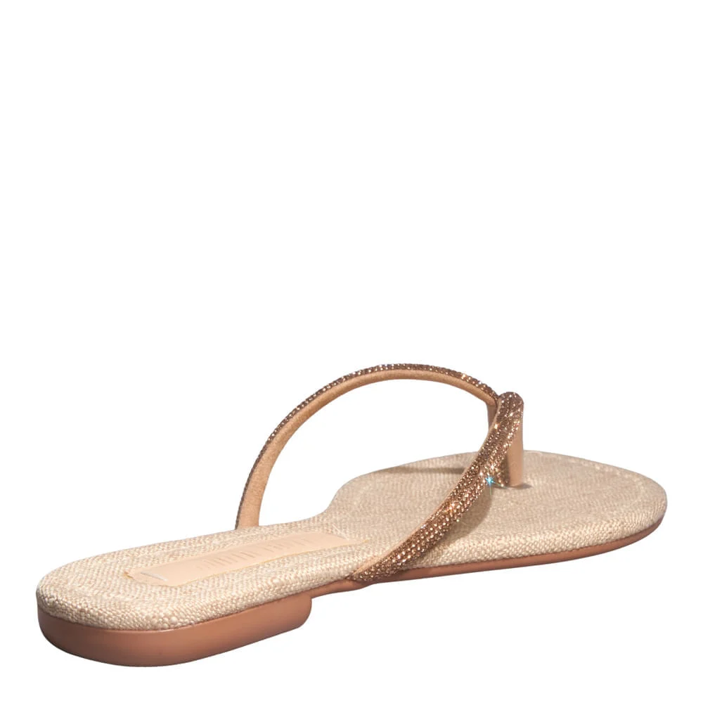 Rasteira Meia Cana Strass Rose - vista 4 de 4