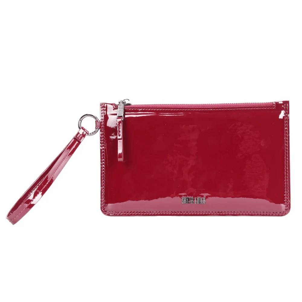 Clutch Pequena Verniz Vermelha Alça De Mão - vista 1 de 7
