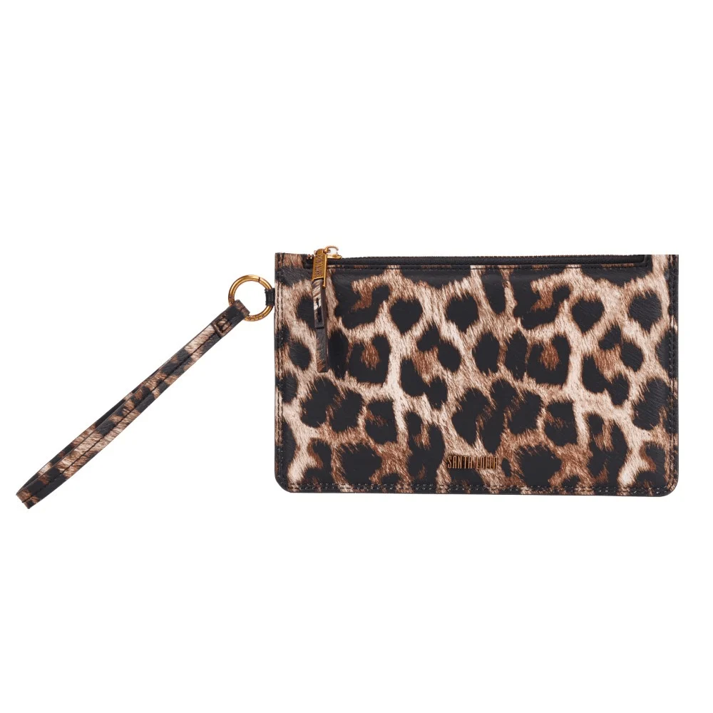 Clutch Pequena Animal Print Onça Alça De Mão - vista 1 de 8